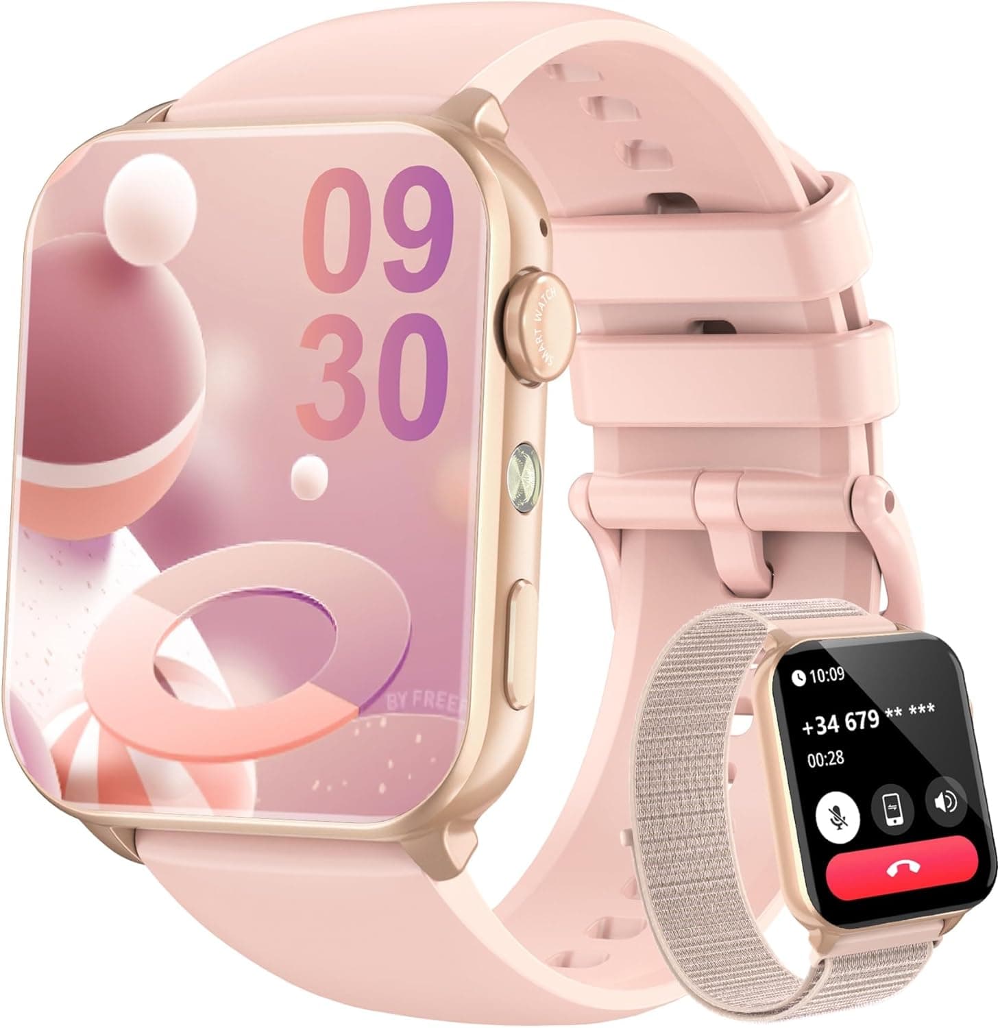 Blackview Smart Watch for Women, 1.91" HD Fitness Watch with LED Flashlight, Heart Rate SpO2 Sleep Stress Monitor, 120+ Sports Modes, Waterproof Step Counter, Bluetooth Call Smartwatch for iOS Android