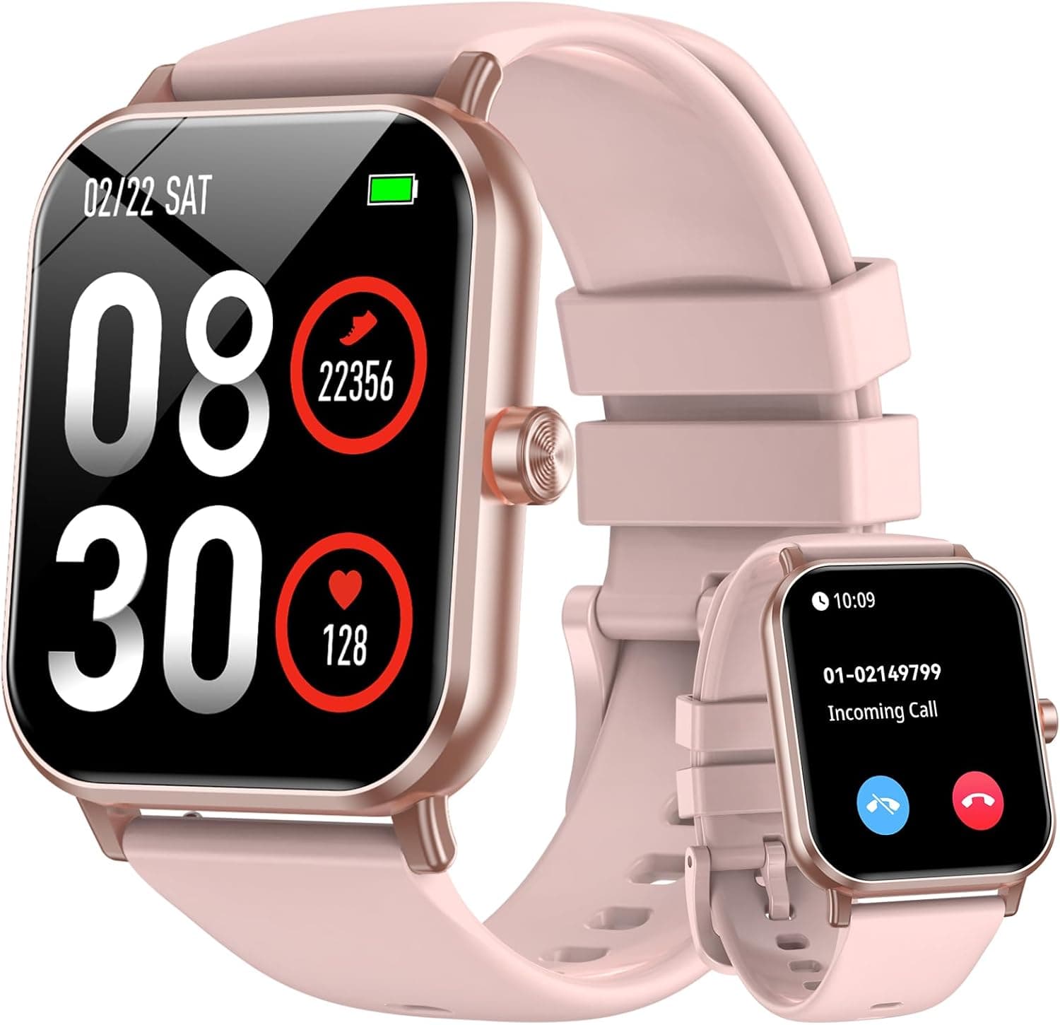 Smart Watch for Women - 1.85" 2026 Upgraded Fitness Tracker Bluetooth Call and text Smartwatch with 7 Day Battery 5 ATM Waterproof Heart Rate Sleep Monitor 130+ Sport Modes for Android & iOS (Pink)