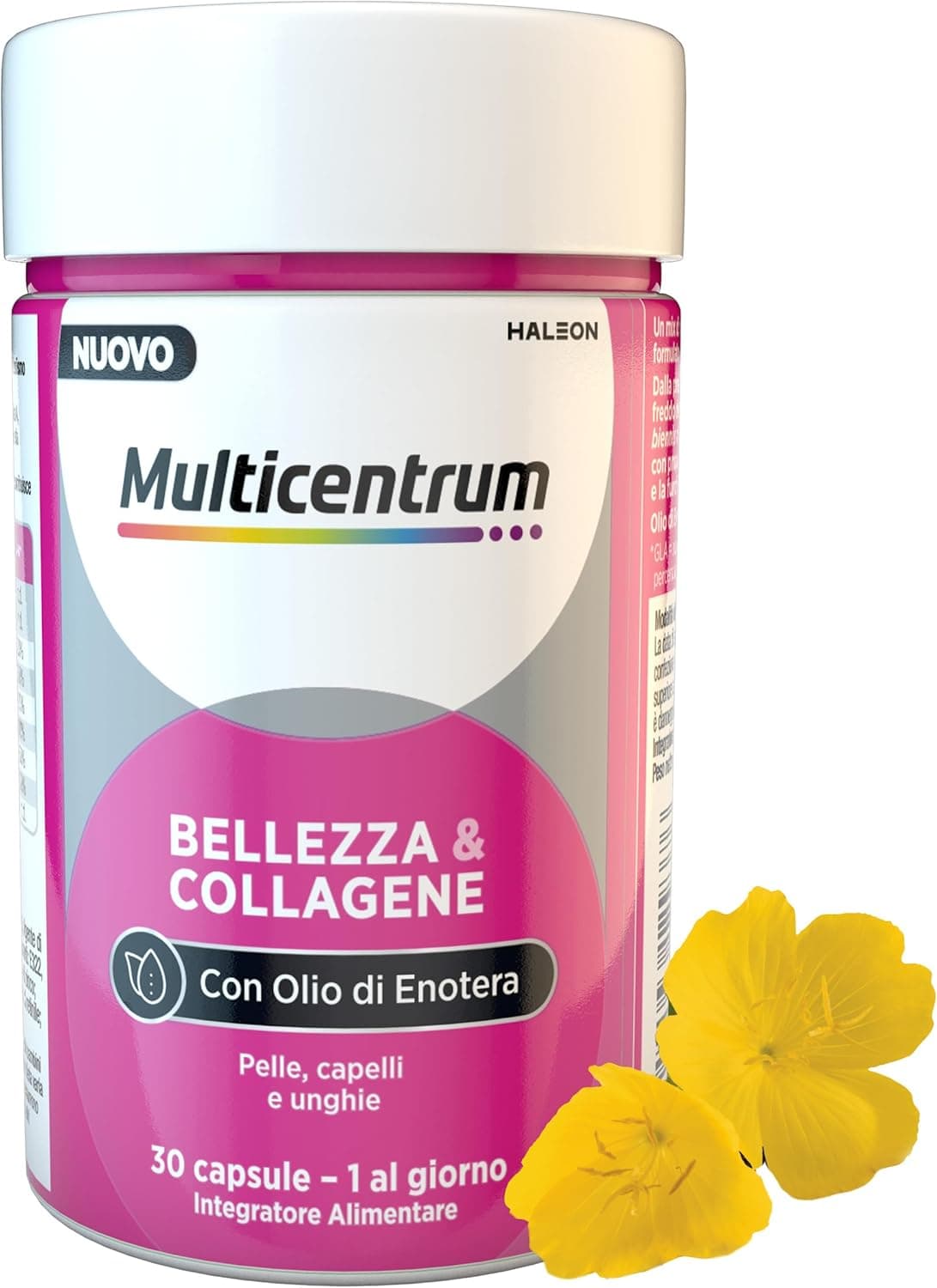 Multicentrum Bellezza&Collagene, Integratore Alimentare con Collagene, Biotina, Vitamina C e Olio di Enotera, specificamente formulato per Pelle, Capelli, Unghie, Adulti, 30 capsule