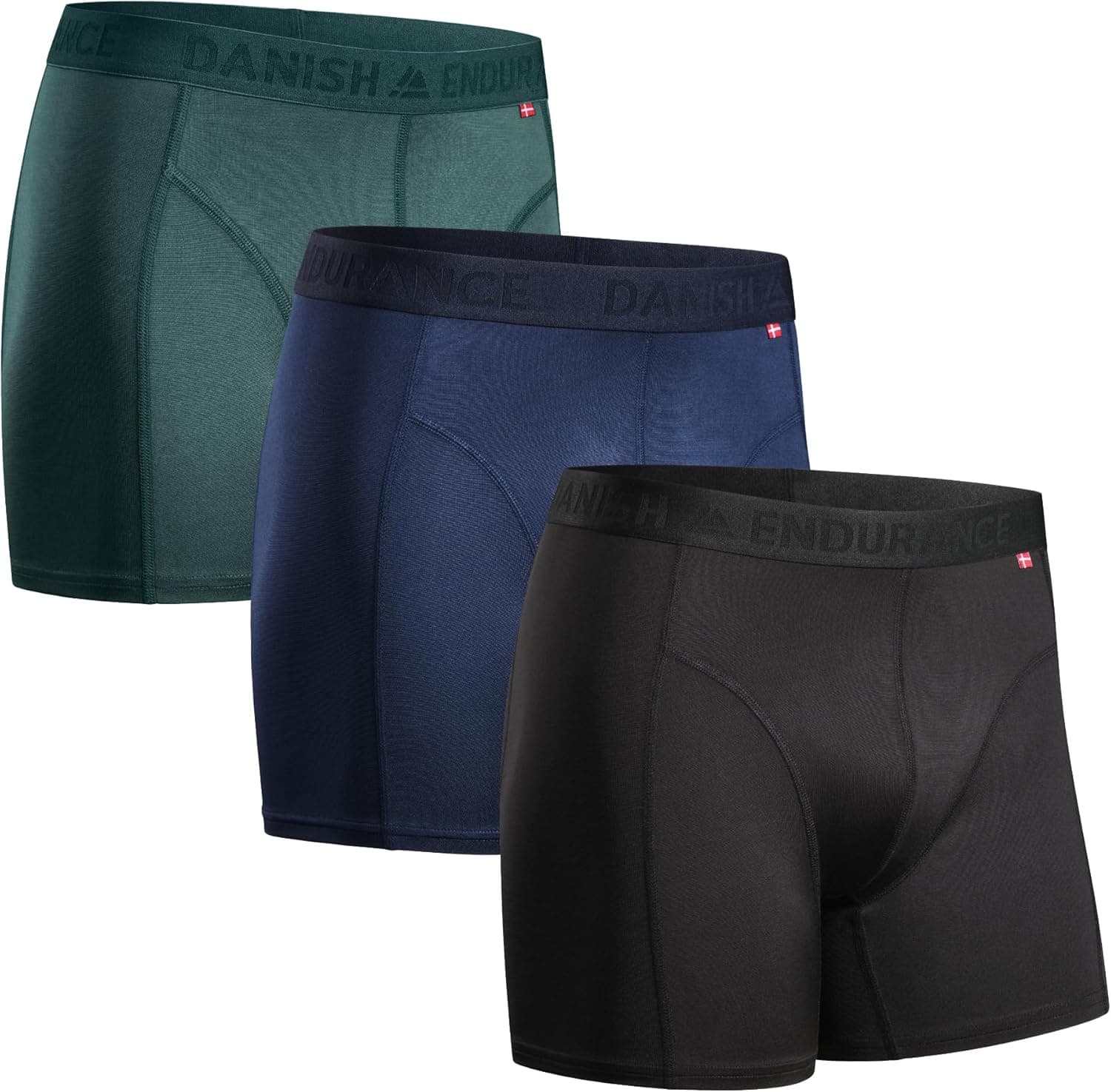 Danish Endurance Men's Sports Trunks 3-Pack Extra Long Ropa Interior de Hombres Hombre (Pack de 3)