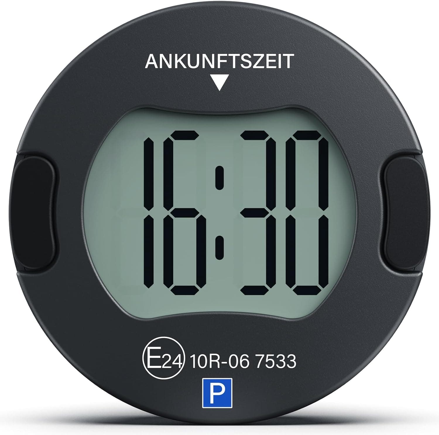 Elektronische Parkscheibe PT01 mit Zulassung, Automatische Parkscheibe elektrisch für Autos, Digitale Parkuhr mit 2 Displays & Nachtparkmodus (Schwarz)
