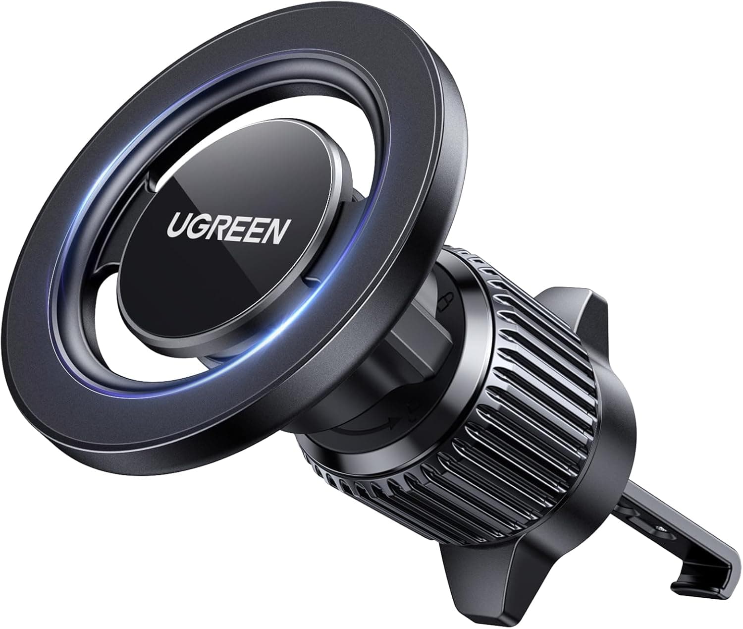 UGREEN Magsafe Car Mount for Air Vent, Magnetic Phone Holder for Cars Cradle Compatible with iPhone 17 Pro Max Air/16/15/14/13/12 Series & MagSafe Case with Metal Plates(Black)