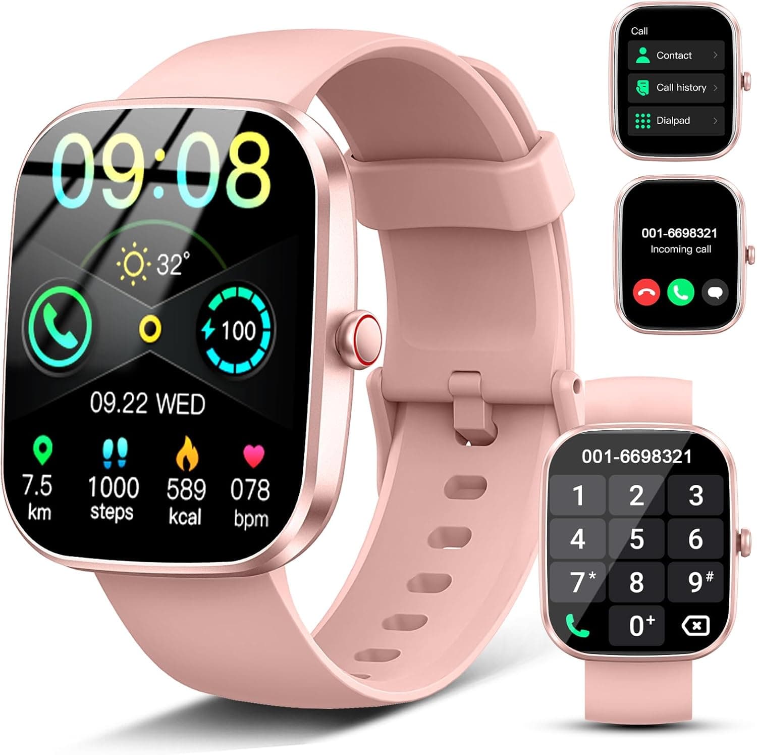 Smart Watch, 2026 HD 1.91" Bluetooth 5.4 Calling Smartwatch for Men Women, SPO2/Heart Rate/Sleep Monitor, 115+ Sport Modes Fitness Activity Trackers, IP68 Waterproof Step Counter for Android iOS
