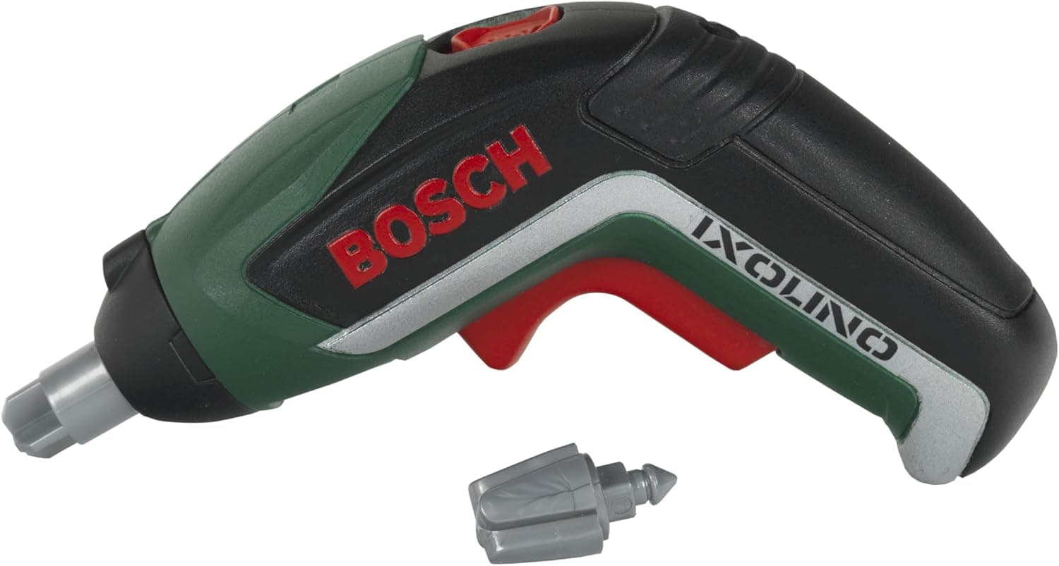 Theo Klein 8300 Bosch Akkuschrauber Ixolino | Batteriebetriebener Akkuschrauber mit Licht und Sound | Auswechselbare Aufsätze | Maße: 12,5 cm x 4 cm 9 cm | Spielzeug für Kinder ab 3 Jahren