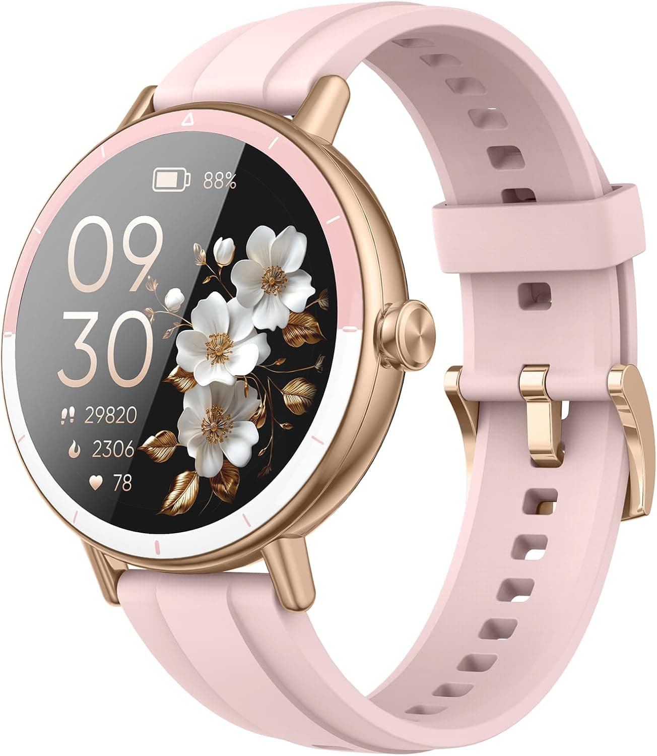 Smart Watch for Women Answer/Make Call, 1.27'' HD Screen Fitness Watch with Heart Rate/Sleep/Stress Monitor, New Smartwatch with 110+ Sport Modes, IP68 Waterproof Activity Tracker for Android iOS/Pink