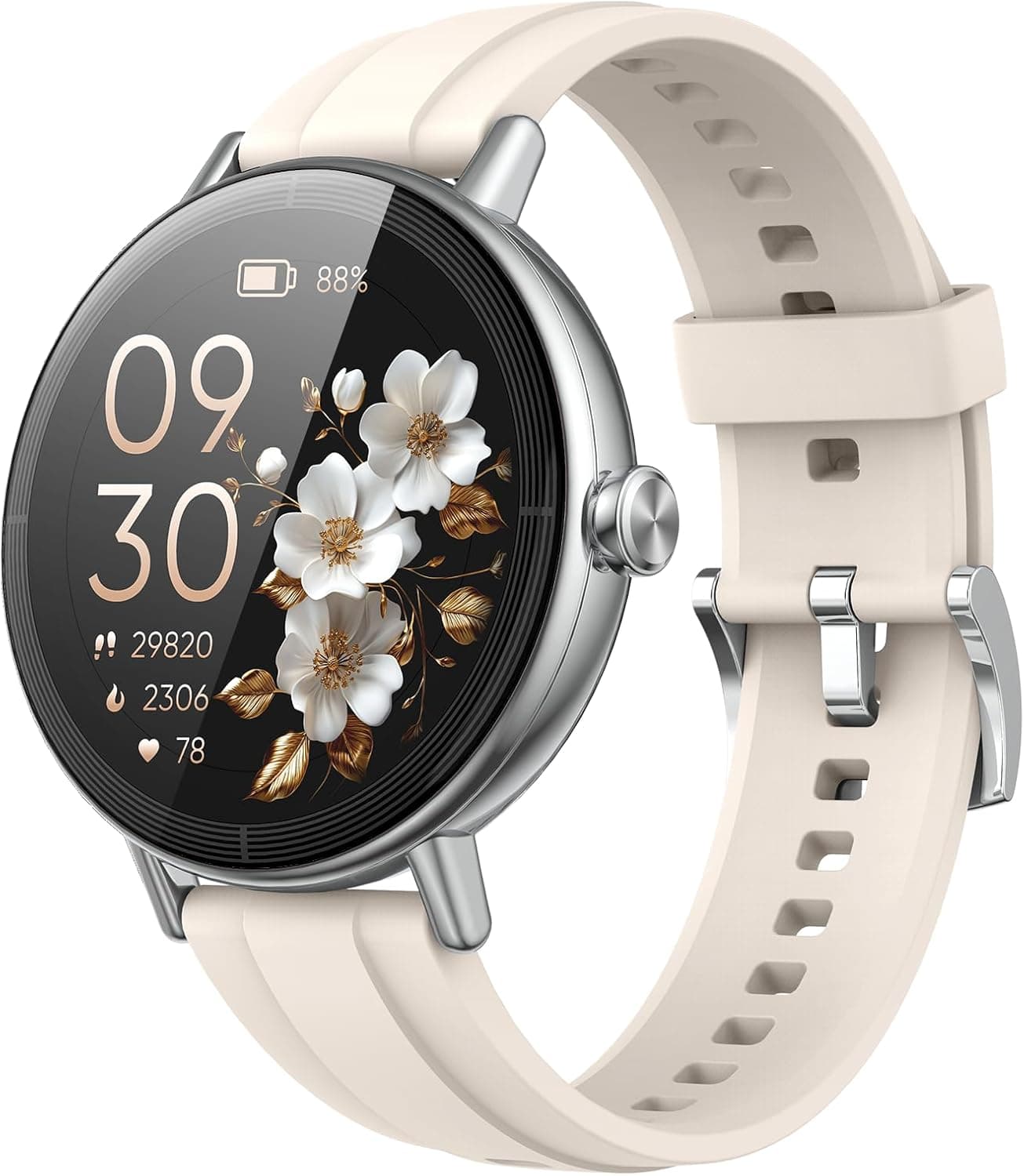 Smart Watch for Women Answer/Make Call, 1.27'' Screen Fitness Watch with Heart Rate/Sleep/Stress Monitor, New Smartwatch with 110+ Sport Modes, IP68 Waterproof Activity Tracker for Android iOS, White