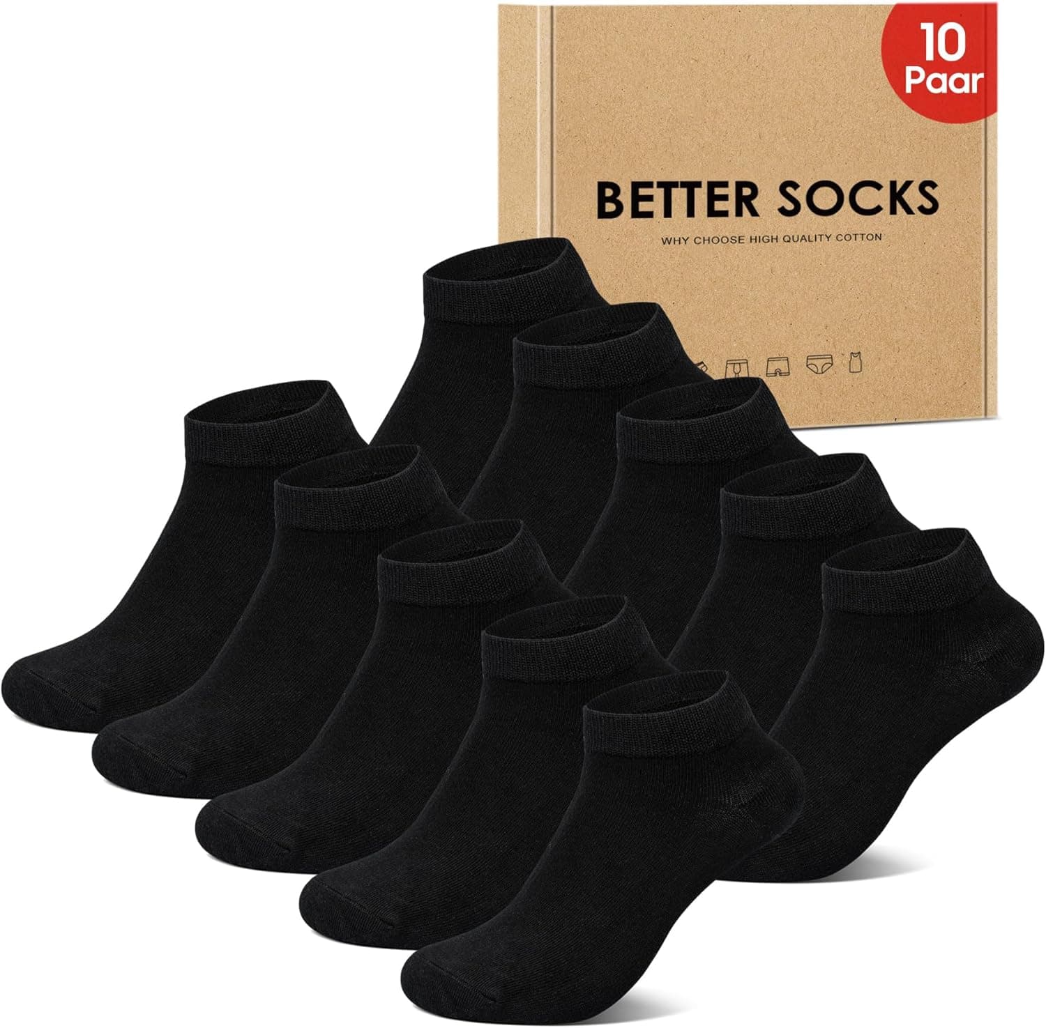 10 Paia Calze Uomo Corte Cotone Estivi Calzini Donna Corti Sportive Fantasmini Running Trekking Tennis Elastiche