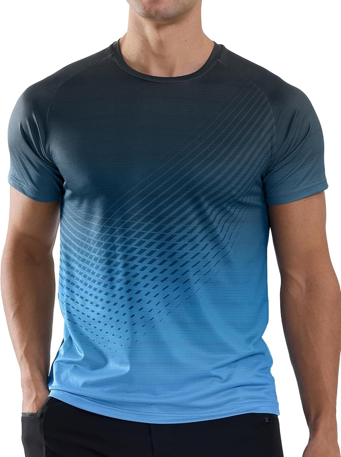 Men’s T-Shirts Gym Running T Shirts for Men Moisture Wicking Athletic Sport Breathable Tops Quick Dry Short Sleeve Workout T-Shirt