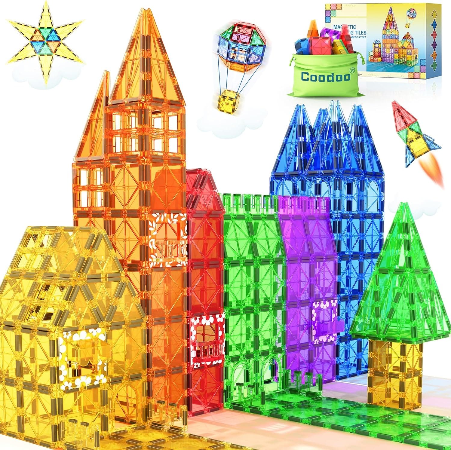 60magnetische Bausteine,Kinderspielzeug,STEM-Magnetblöcke,sensorisches Spielzeug, Kinderspiele, Magnet-Bauspielzeug für 3+ Jahre alte Jungen und Mädchen,Vorschul-, Kindergarten- und Kleinkindspielzeug