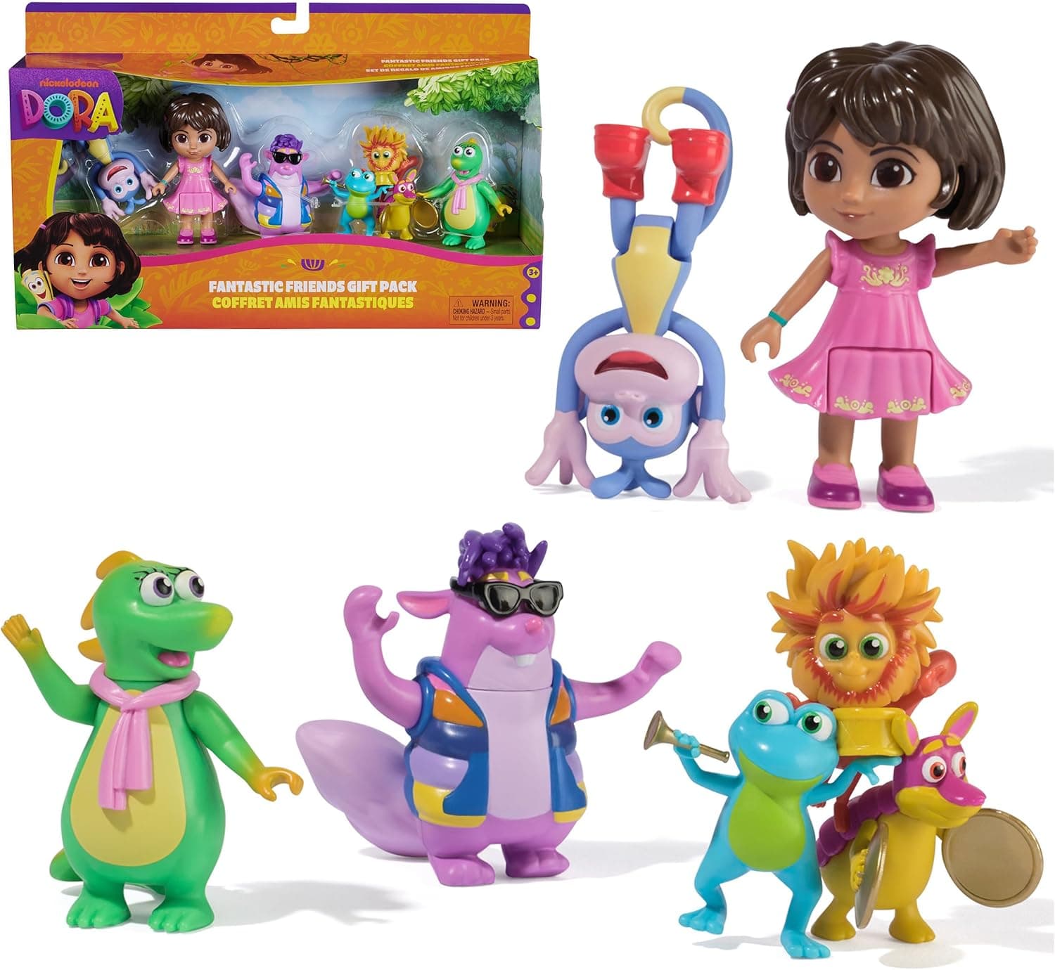 Dora, Fantastic Friends Gift Pack with Dora, Boots, Tico, Isa, and the Fiesta Trio, Toy Figures, Kids Toys for Girls and Boys Ages 3 and Up