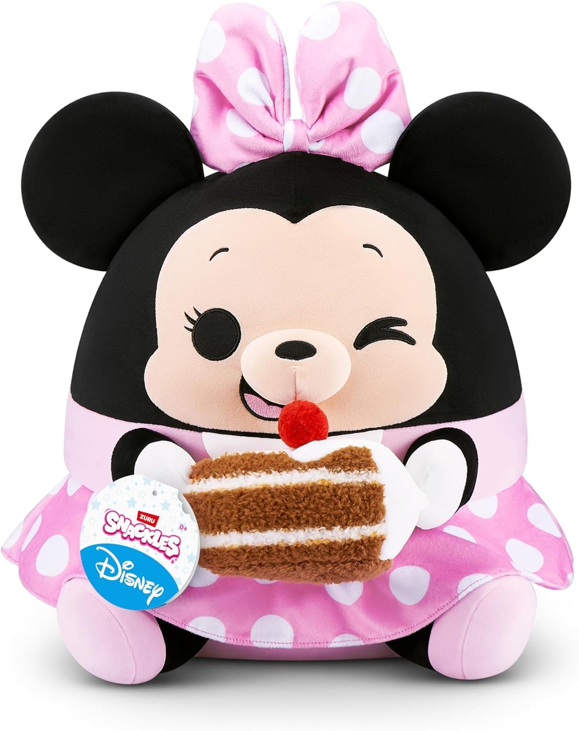 Peluche de 35 cm de Personaje Snackles Disney de ZURU, Peluche con Accesorio de Snacks (Minnie)