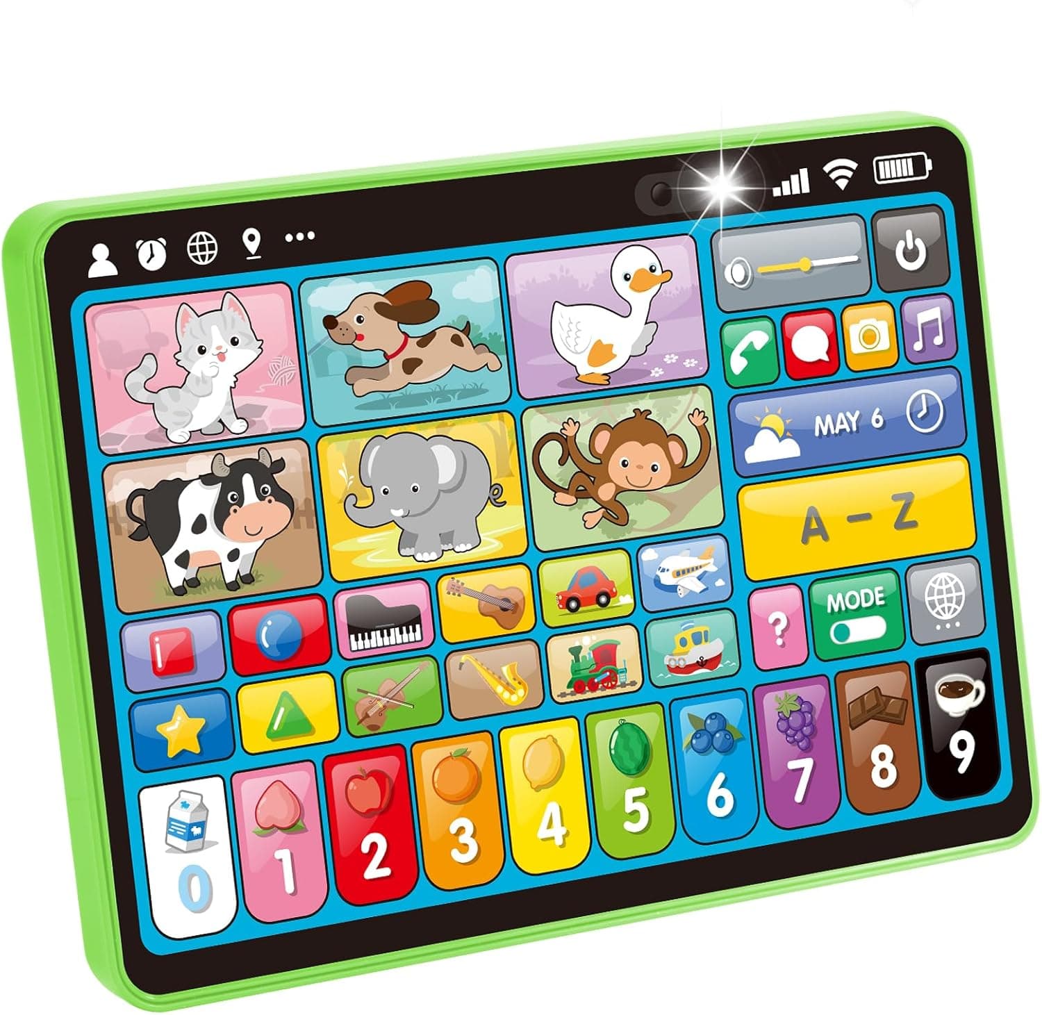 hahaland Tablet para Niños 1 2 años - Musical Panel Educativo Que enseñan Animales, Letras, Números - Tablet Infantil Juguetes Interactivos para niños 2 años - Versión 5 Idiomas